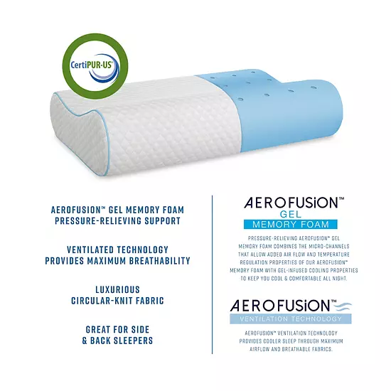 BodiPedic AeroFusion Contour Gel-Infused Memory Foam Bed Pillow 4 BodiPedic AeroFusion Contour Gel-Infused Memory Foam Bed Pillow - Image 4