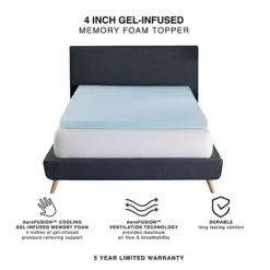 BodiPedic 4-Inch Gel-Infused Memory Foam Mattress Topper -Bedding Shop 6939397 ALT3