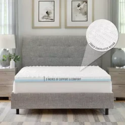 BodiPedic 3-Inch Reversible Dual Sided Memory Foam Mattress Topper 10 BodiPedic 3-Inch Reversible Dual Sided Memory Foam Mattress Topper -Bedding Shop 6939398 ALT2