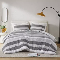 510 Design Blake Stripe Textured Print Comforter Set