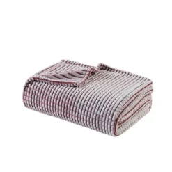 Madison Park Carved Plush Bed Blanket -Bedding Shop 6986189 Red