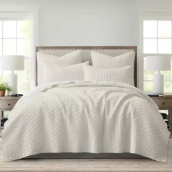 Levtex Home Rowan Cream Textured Quilt Set Or Euro Sham Set