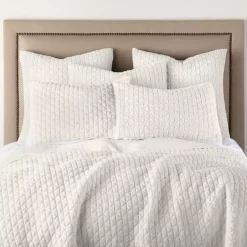 Levtex Home Rowan Cream Textured Quilt Set Or Euro Sham Set -Bedding Shop 6999923 ALT3