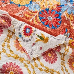 Greenland Home Fashions Topanga Floral Quilt Set With Shams -Bedding Shop 7005638 ALT2