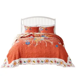 Greenland Home Fashions Topanga Floral Quilt Set With Shams -Bedding Shop 7005638 ALT3