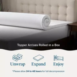 Lucid Dream 2-in. Gel & Charcoal Mattress Topper With Cover -Bedding Shop 7008552 ALT5