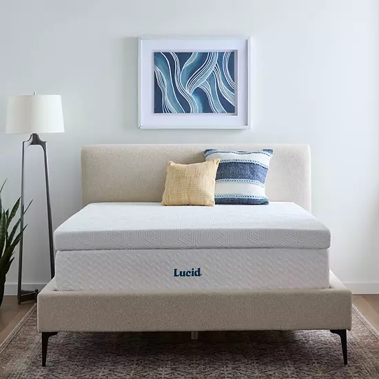 Lucid Dream 4-in. Lavender & Gel & Lavender Mattress Topper With Cover 1 Lucid Dream 4-in. Lavender & Gel & Lavender Mattress Topper With Cover