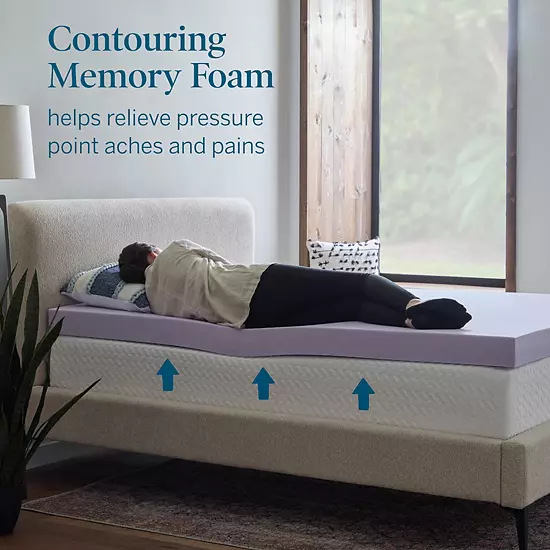 Lucid Dream 4-in. Lavender & Gel & Lavender Mattress Topper With Cover 3 Lucid Dream 4-in. Lavender & Gel & Lavender Mattress Topper With Cover - Image 3