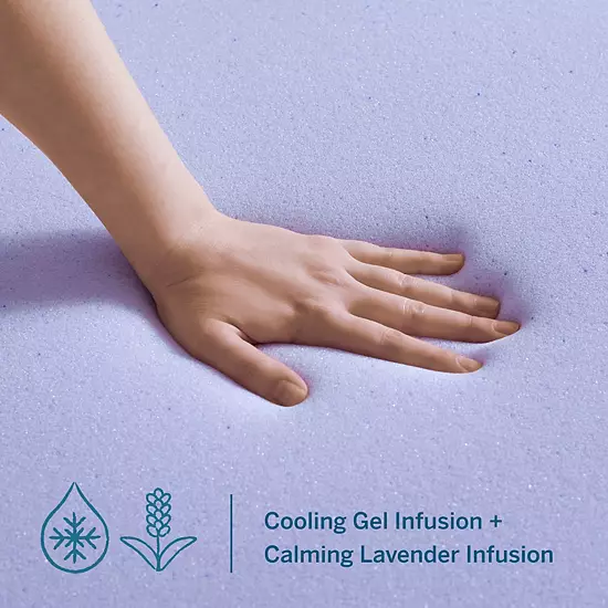 Lucid Dream 4-in. Lavender & Gel & Lavender Mattress Topper With Cover 4 Lucid Dream 4-in. Lavender & Gel & Lavender Mattress Topper With Cover - Image 4