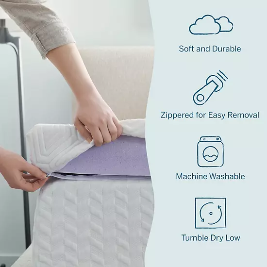 Lucid Dream 4-in. Lavender & Gel & Lavender Mattress Topper With Cover 5 Lucid Dream 4-in. Lavender & Gel & Lavender Mattress Topper With Cover - Image 5