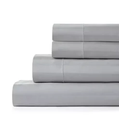 Hotelier Egyptian Cotton Blend Stripe Sheet Set -Bedding Shop 7065567 Gray