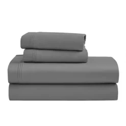 SUPERIOR Egyptian Cotton 1500 Thread Count Solid 4-pc Sheet Set -Bedding Shop 7106115 Gray