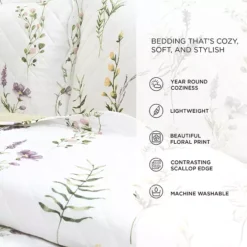 Lush Decor Watercolor Wildflower Scallop Edged Floral Quilt Set -Bedding Shop 7117512 ALT6