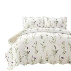 Lush Decor Watercolor Wildflower Scallop Edged Floral Quilt Set -Bedding Shop 7117512 ALT9