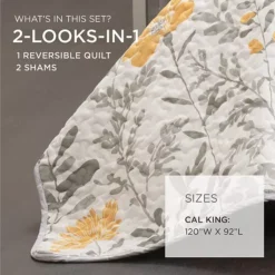 Lush Decor Aprile 3-pc. Reversible California King Quilt Set -Bedding Shop 7117550 ALT6