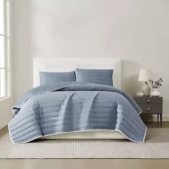Christian Siriano NY® Cotton Sateen Blush Quilt Set With Shams -Bedding Shop 7138513 Blue