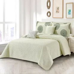 Serenta Encore Medallion Print 5-Piece Quilt Set With Throw Pillows -Bedding Shop 7142234 ALT2