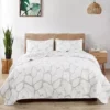 Serenta Matelasse Jacquard Leaf Print Quilt With Shams