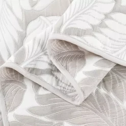 Serenta Matelasse Jacquard Leaf Print Quilt With Shams -Bedding Shop 7142238 ALT4