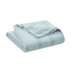 Vellux Cotton Throw Blanket -Bedding Shop 7181202 Light Blue
