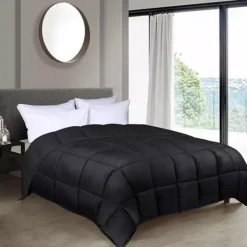 SUPERIOR Brushed Microfiber Reversible Down Alternative Comforter -Bedding Shop 7205338 Black