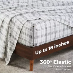 SUPERIOR Plaid Flannel Cotton Deep Pocket Sheet Set -Bedding Shop 7206760 ALT7