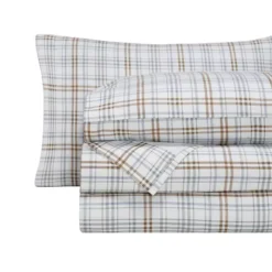 SUPERIOR Plaid Flannel Cotton Deep Pocket Sheet Set