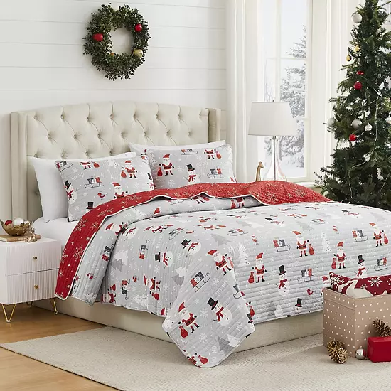Avanti Ho Ho Ho Quilt Set With Shams 1 Avanti Ho Ho Ho Quilt Set With Shams
