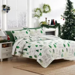 Avanti Christmas Trees Quilt Set With Shams