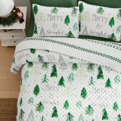 Avanti Christmas Trees Quilt Set With Shams -Bedding Shop 7218582 ALT2