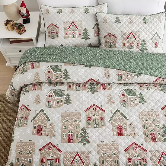 Avanti Gingerbread Houses Quilt Set With Shams 3 Avanti Gingerbread Houses Quilt Set With Shams - Image 3