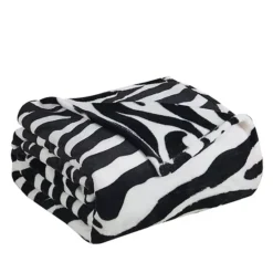 Home Soft Things Animal Print Flannel Fleece Blanket -Bedding Shop 7232921 Black With Zebra