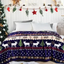 Home Soft Things Christmas Printed Flannel Fleece Blanket -Bedding Shop 7232923 ALT2
