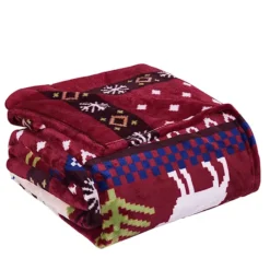 Home Soft Things Christmas Printed Flannel Fleece Blanket