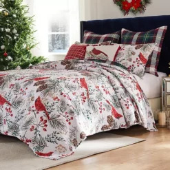 Greenland Home Fashions Cardinal Plaid Quilt & Sham Set -Bedding Shop 7251188 ALT2