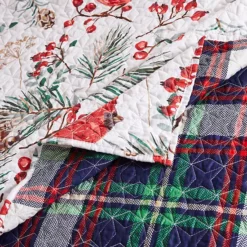 Greenland Home Fashions Cardinal Plaid Quilt & Sham Set -Bedding Shop 7251188 ALT3