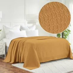 SUPERIOR Waffle Weave Honeycomb Knit Cotton Blanket -Bedding Shop 7267599 ALT2