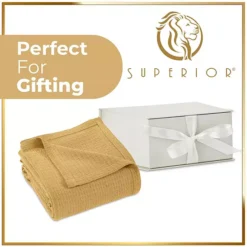 SUPERIOR Waffle Weave Honeycomb Knit Cotton Blanket -Bedding Shop 7267599 ALT5