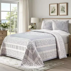 SUPERIOR Boho Mandala Jacquard Bedspread And Sham Set -Bedding Shop 7270286 Slate Blue