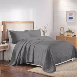 SUPERIOR Serenity Matelasse Weave Jacquard Celtic Circle Bedspread And Sham Set 27 SUPERIOR Serenity Matelasse Weave Jacquard Celtic Circle Bedspread And Sham Set -Bedding Shop 7270290 Gray