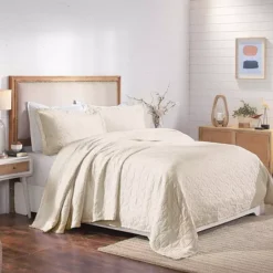 SUPERIOR Serenity Matelasse Weave Jacquard Celtic Circle Bedspread And Sham Set 26 SUPERIOR Serenity Matelasse Weave Jacquard Celtic Circle Bedspread And Sham Set -Bedding Shop 7270290 Ivory