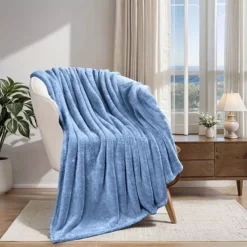 SUPERIOR Solid Fleece Medium Weight Ultra-Plush Throw Blanket -Bedding Shop 7287695 ALT2