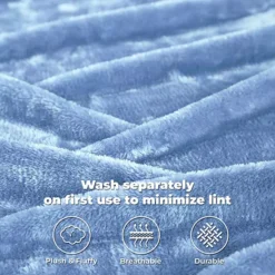 SUPERIOR Solid Fleece Medium Weight Ultra-Plush Throw Blanket -Bedding Shop 7287695 ALT4