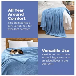 SUPERIOR Solid Fleece Medium Weight Ultra-Plush Throw Blanket -Bedding Shop 7287695 ALT6