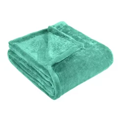 SUPERIOR Solid Fleece Medium Weight Ultra-Plush Throw Blanket -Bedding Shop 7287695 Turquoise