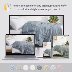 Unikome Lightweight Down Alternative Blanket With Satin Trim, Oversize Blanket -Bedding Shop 7295751 ALT3