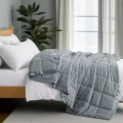 Unikome Lightweight Down Alternative Blanket With Satin Trim, Oversize Blanket -Bedding Shop 7295751 Dark Gray