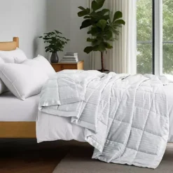 Unikome Lightweight Down Alternative Blanket With Satin Trim, Oversize Blanket -Bedding Shop 7295751 Light Gray