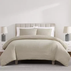 Cannon Heritage Cotton Waffle Comforter Set With Shams -Bedding Shop 7300255 Khaki