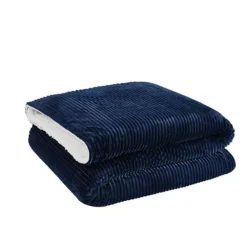 London Fog Corduroy Throw Blanket -Bedding Shop 7310798 Blue